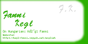 fanni kegl business card